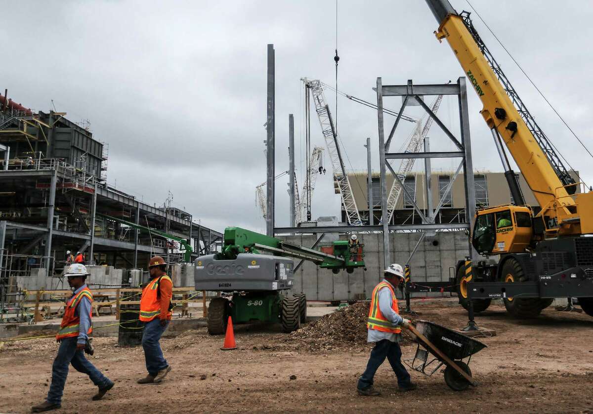 Workers are expanding Exelon's Colorado Bend Generating Station, above and below. The new unit at the Wharton facility will be natural gas-fired. ﻿