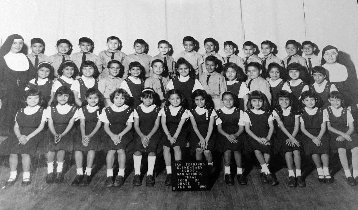 Th second-grade class picture taken in 1966 at the San Fernando Catholic School building at 300 N. Laredo St. between West Salinas and West Travis streets.