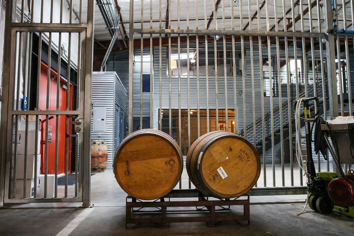 At Covenant Wines in Berkeley, seen in 2016, the cellar is separated from the office and tasting room by a large metal gate to keep kosher rules.