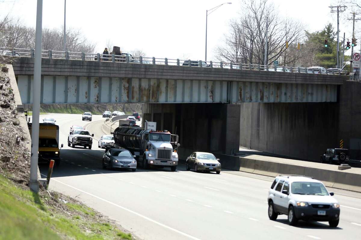 The Route 1 bridge over Interstate 95, near Stamford's Seaside and Courtland avenues, is one of the local infrastructure projects that will soon be rehabilitated.