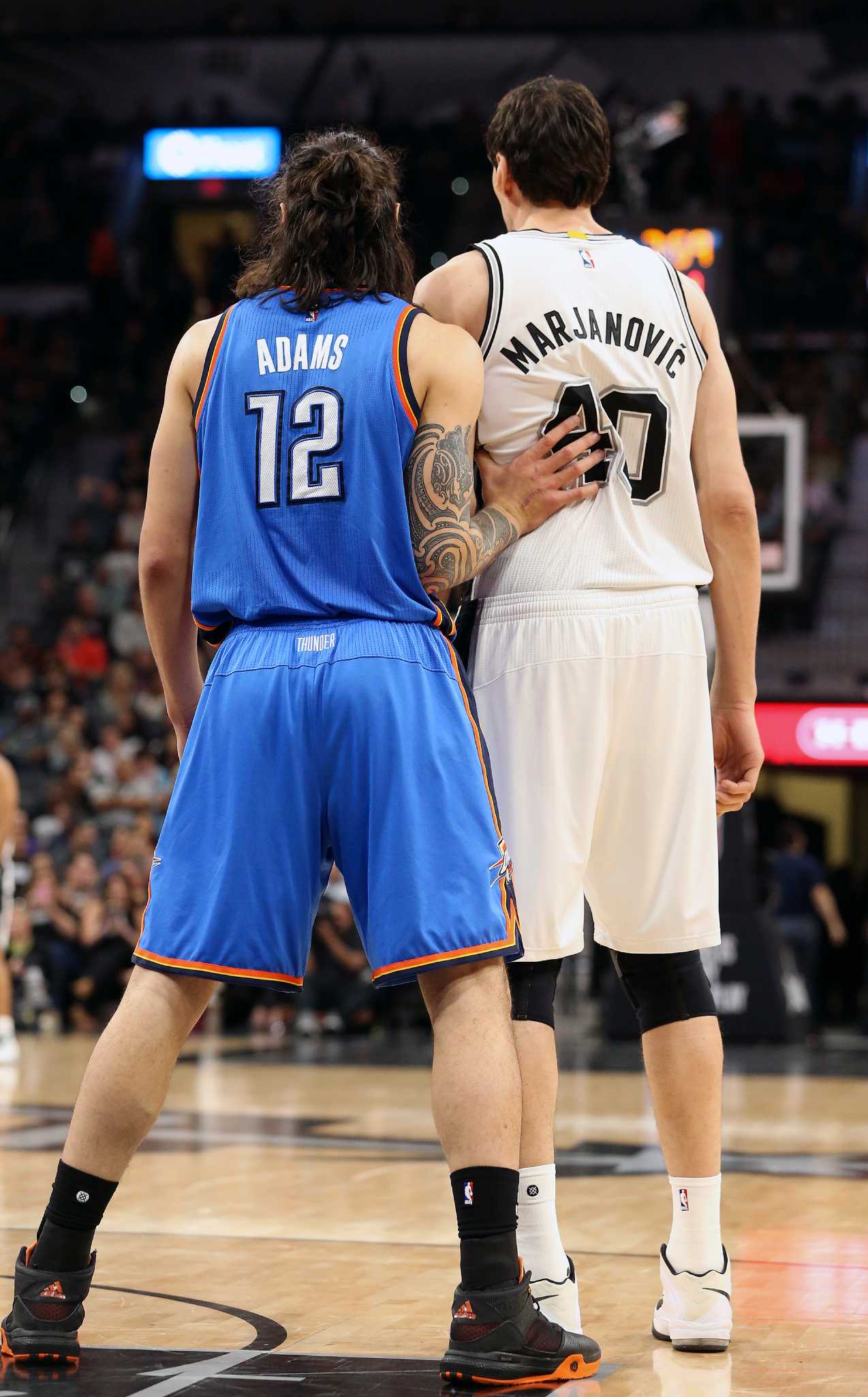 The shoes belonging to Steven Adams of the Oklahoma City Thunder in a  News Photo - Getty Images