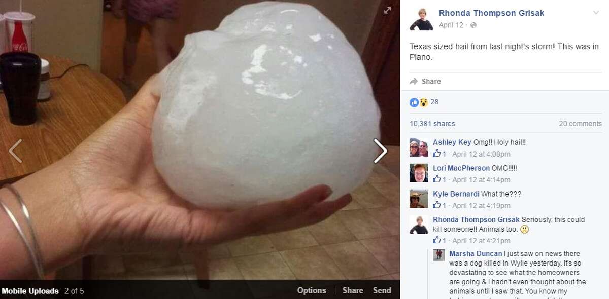 A viral photo out of Plano, Texas claims the area saw "Texas sized hail," but experts have debunked it.