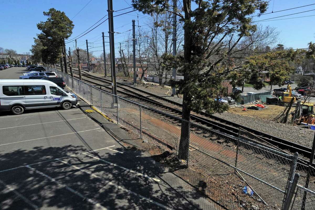 A section of track in the New Canaan rail yard, south of the New Canaan train station on Thursday, April 14, 2016. Service on Metro-North's New Canaan Branch is being affected by a "minor derailment" of a non-passenger train. One car on the derailed train, which had been removed, partially block the track leading to station. Passengers are being bused to the Talmadge Hill station, where southbound service is originating to Stamford and New York City.