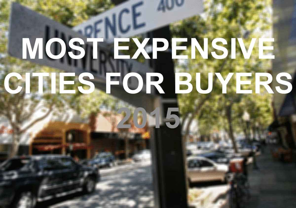 The following cities were the most expensive spots to buy a home in 2015.