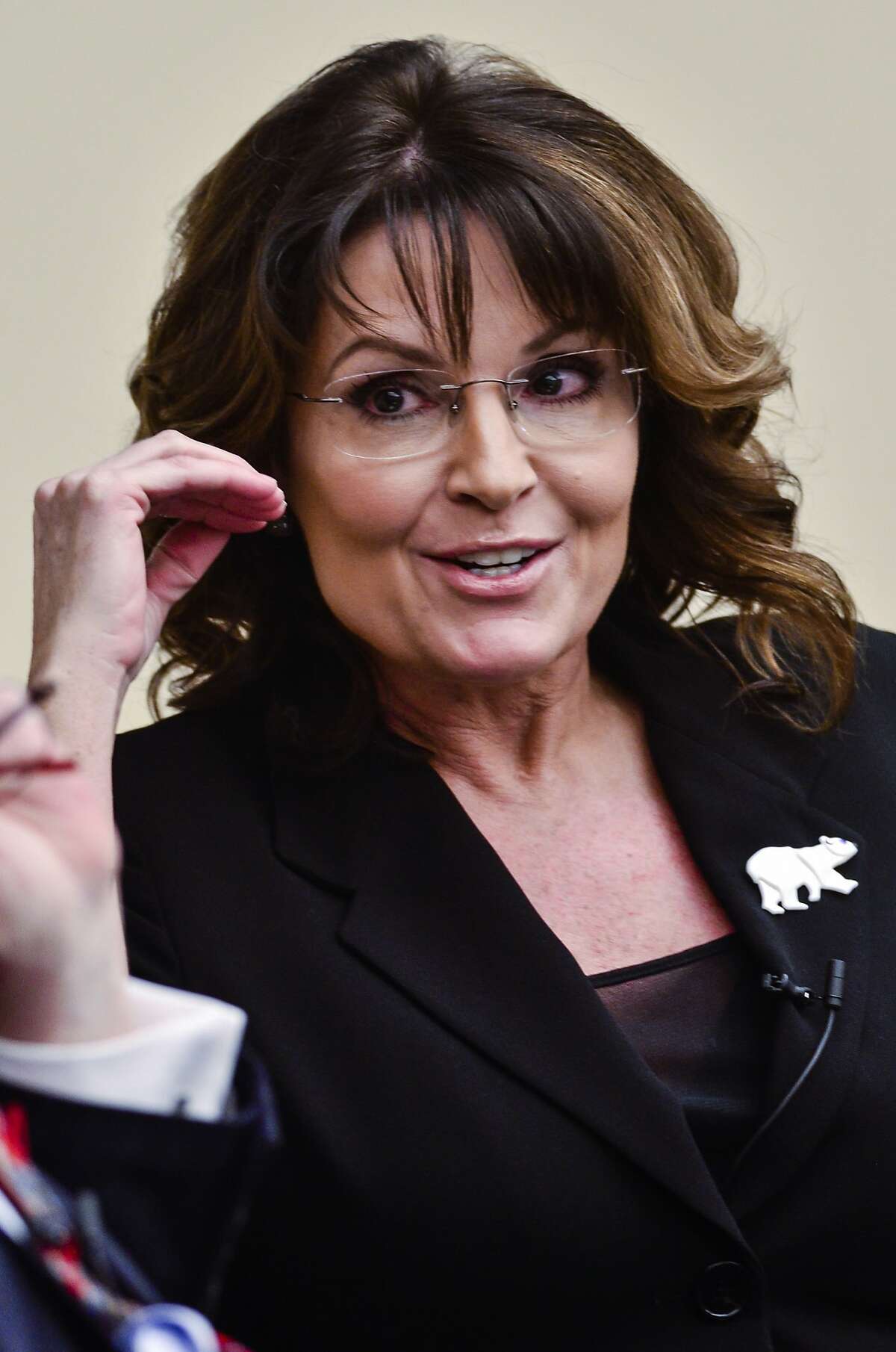 Former Governor Sarah Palin speaks during the "Climate Hustle" panel discussion at the Rayburn House Office Building on April 14, 2016 in Washington, DC. 