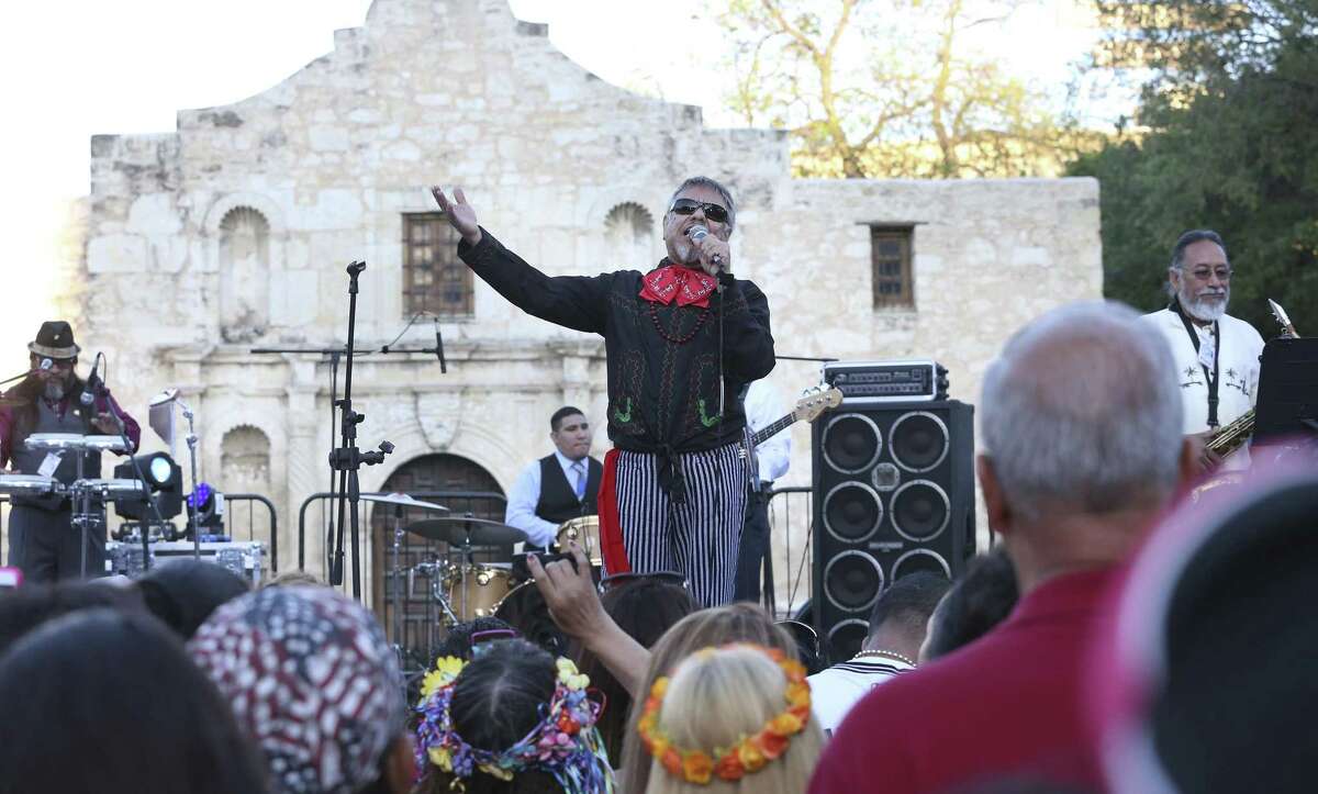 Little Joe y la Familia perform in front of the Alamo at the official opening of Fiesta 2016.