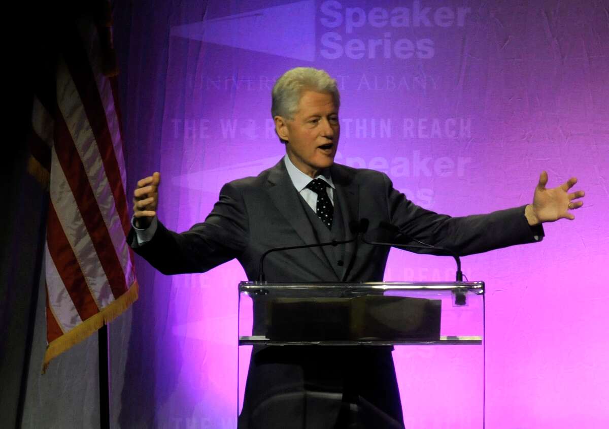 Former President Bill Clinton speaks at the University of Albany's SEFCU Arena in Albany Wednesday evening March 2, 2011.( Michael P. Farrell/Times Union )
