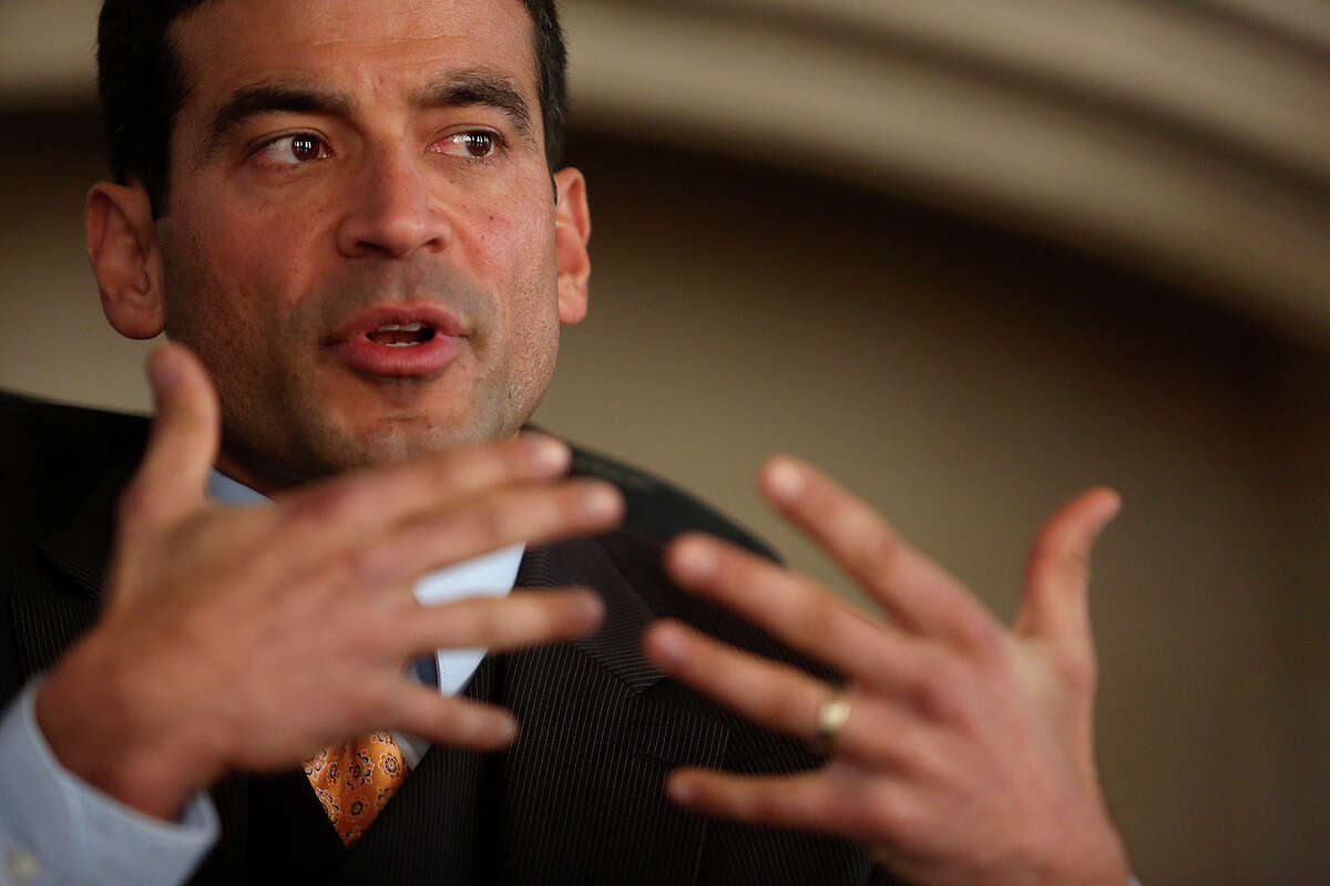 Nico LaHood speaks to the Express-News Editorial Board on Dec. 29, 2014.