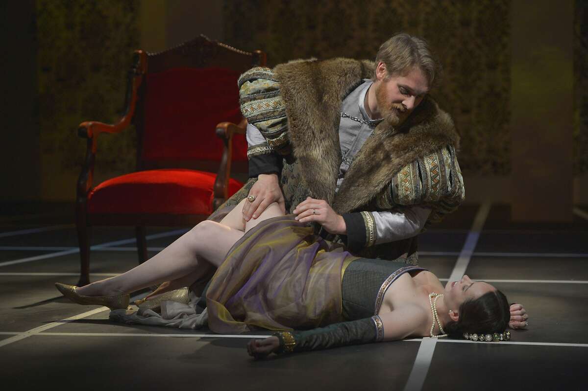 Craig Marker is King Henry VIII and Liz Sklar is Anne Boleyn in the West Coast premiere of Howard Brenton's "Anne Boleyn" at Marin Theatre Company, running through May 8 in Mill Valley. Photo by Kevin Berne