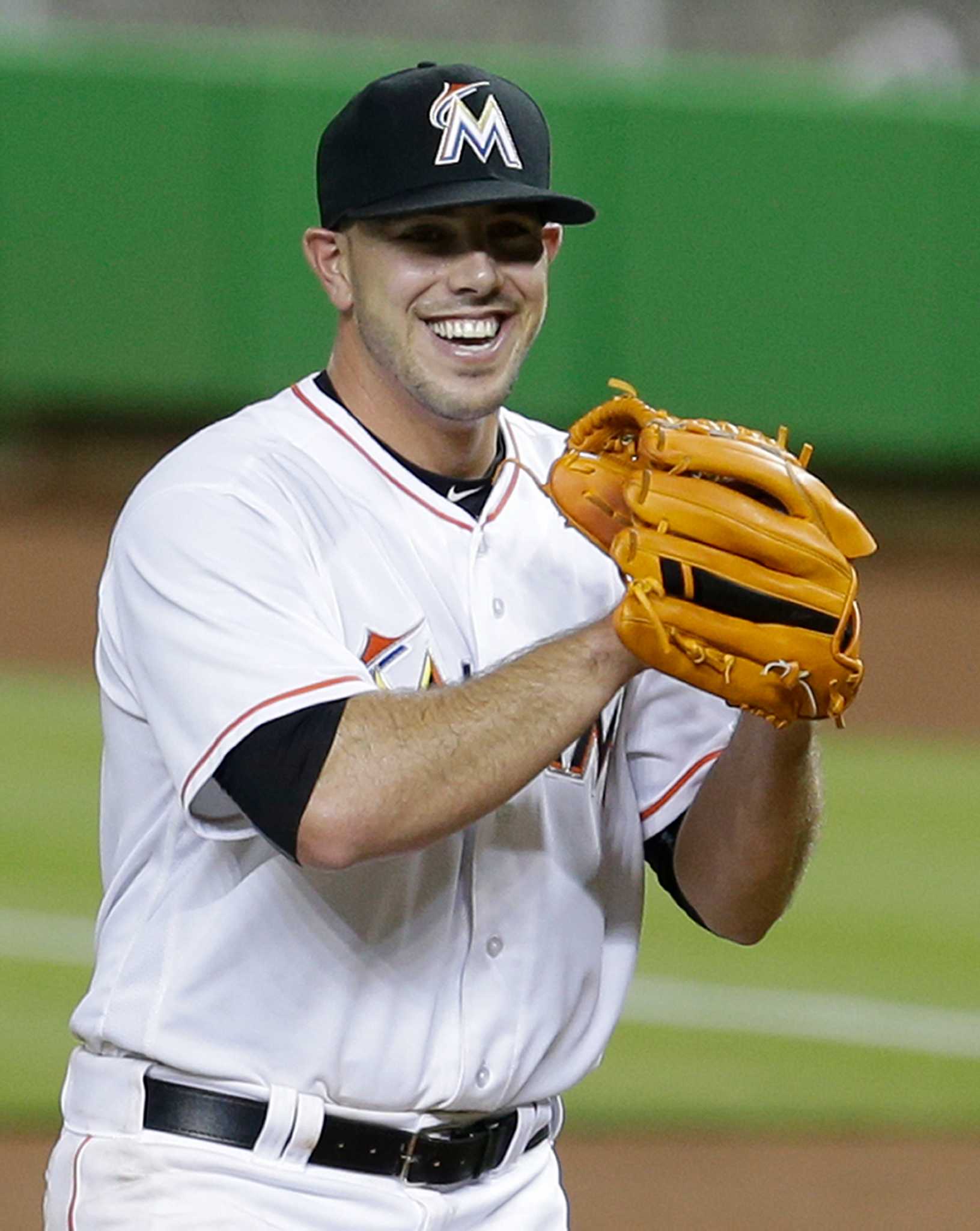 Miami Marlins pitcher Jose Fernandez holds his National League All-Star  jersey before the Marlins' baseball game against the Washington Nationals  on Friday, July 12, 2013, in Miami. (AP Photo/El Nuevo Herald, David