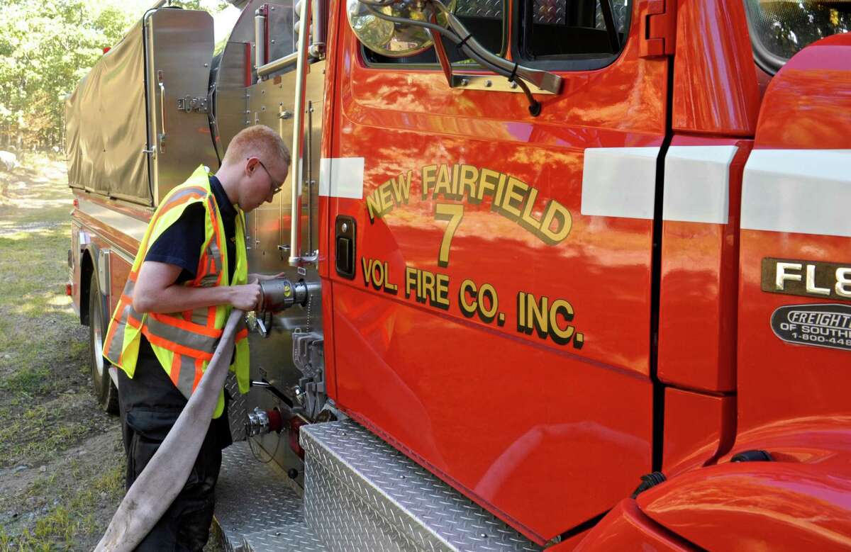 File photo of a New Fairfield firetruck from September 5, 2015, in New Fairfield, Conn.