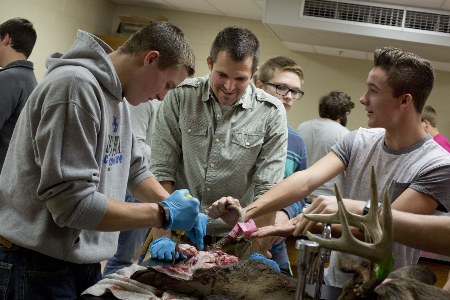 Students stuff taxidermy class at Michigan high school