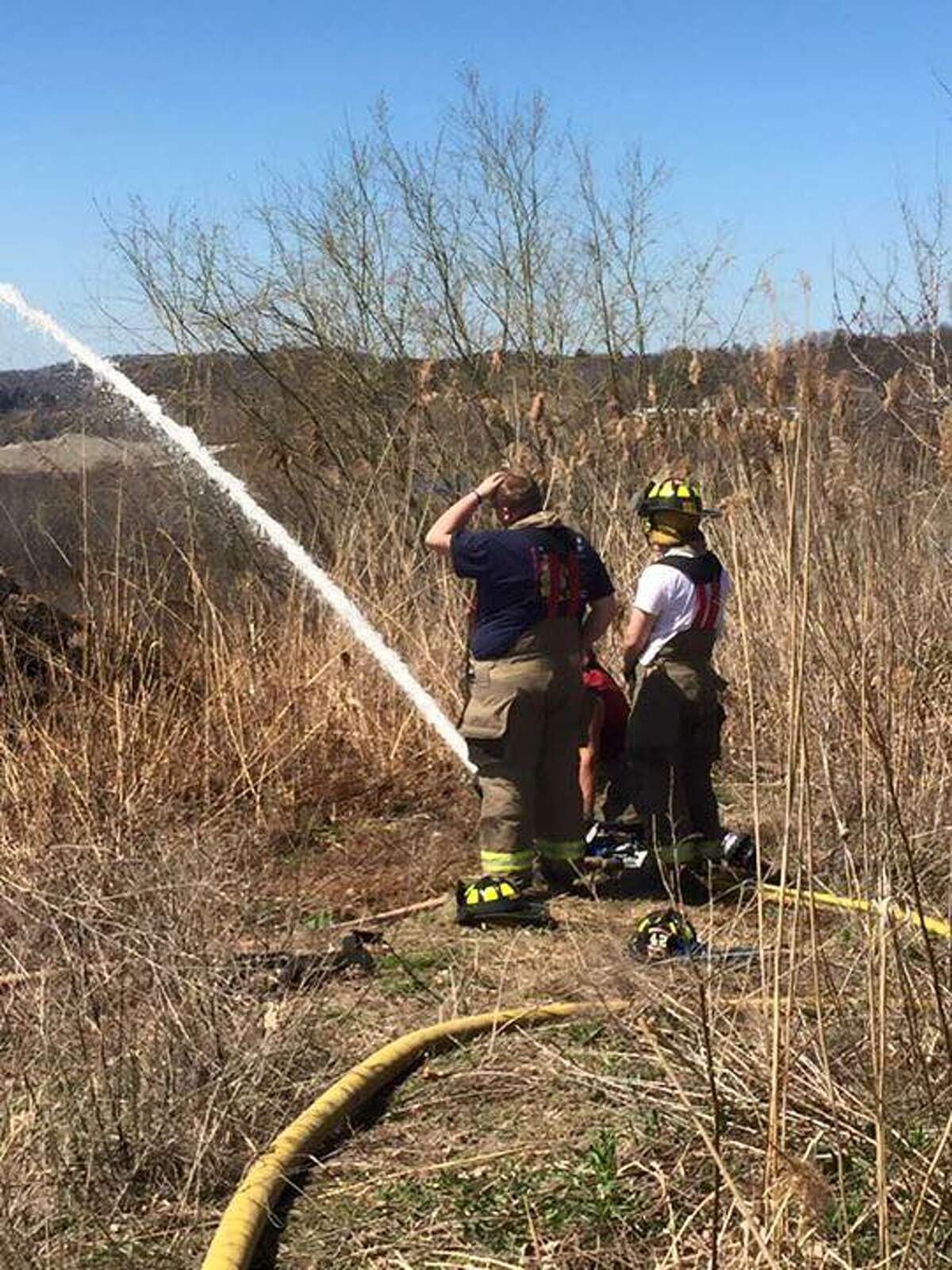 Wynantskill brush fire draws crews to Fane gravel pit