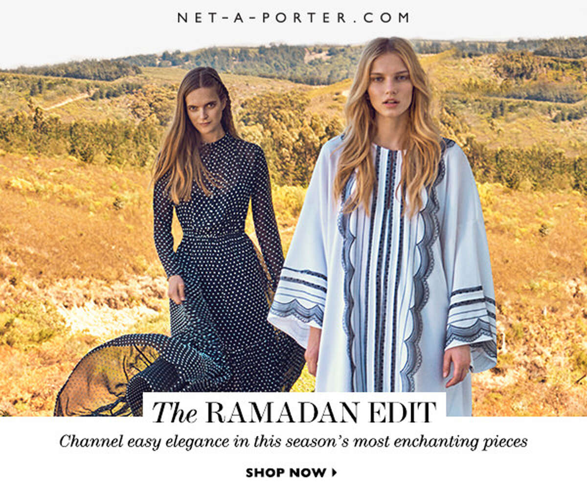 An undated screen capture from the Net-A-Porter website promoting a selection of clothing entitled "The Ramadan Edit." The creation and marketing by designers of conservative clothing aimed at the Muslim market has prompted a debate about tolerance and understanding vs. aesthetic and female equality in France. (Handout via The New York Times) -- NO SALES; FOR EDITORIAL USE ONLY WITH STORY SLUGGED ISLAMIC FASHION BY FRIEDMAN FOR APRIL 14, 2016, 2016. ALL OTHER USE PROHIBITED.