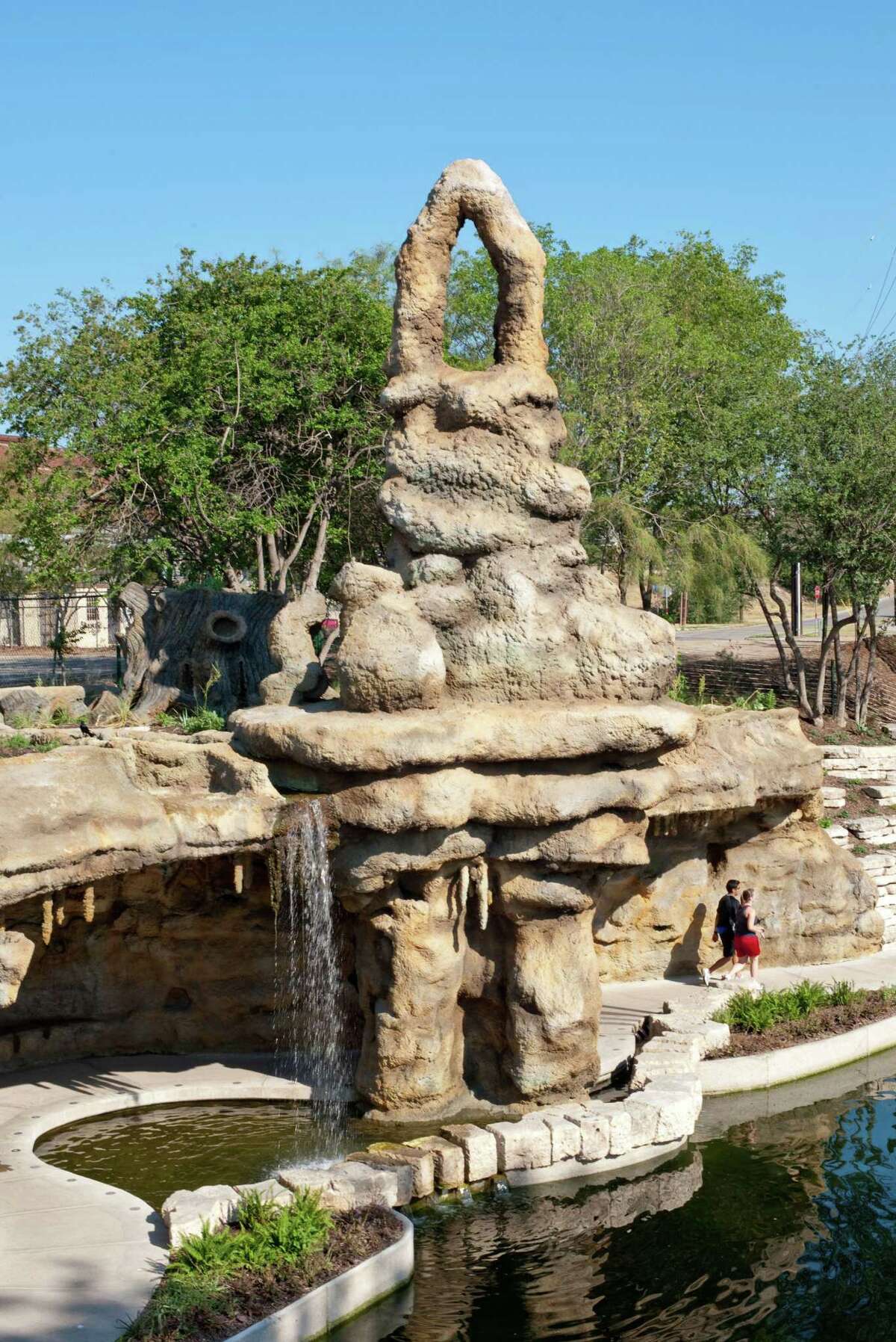 “The Grotto” by Carlos Cortez is located on San Antonio River Walk Museum Reach near Camden and Newell Streets.