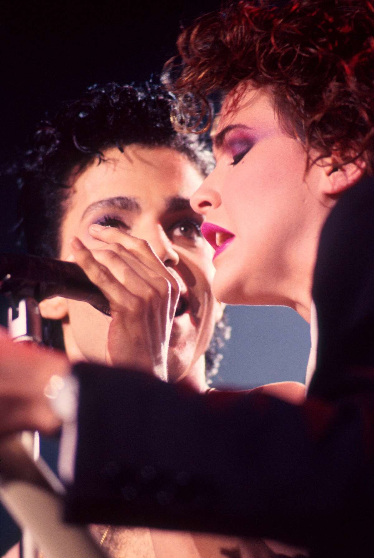 Prince and Sheena Easton perform on stage, London, 1986. 