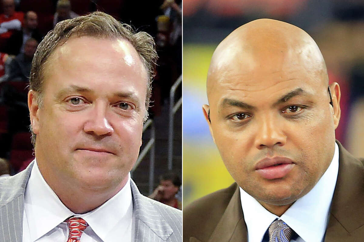 TNT's Charles Barkley (right) dubbed Rockets CEO Tad Brown as "Toad Smith" following the latter's tweet blasting the former Rockets forward's effort during his time in Houston. Click through the gallery for photos from Game 4.