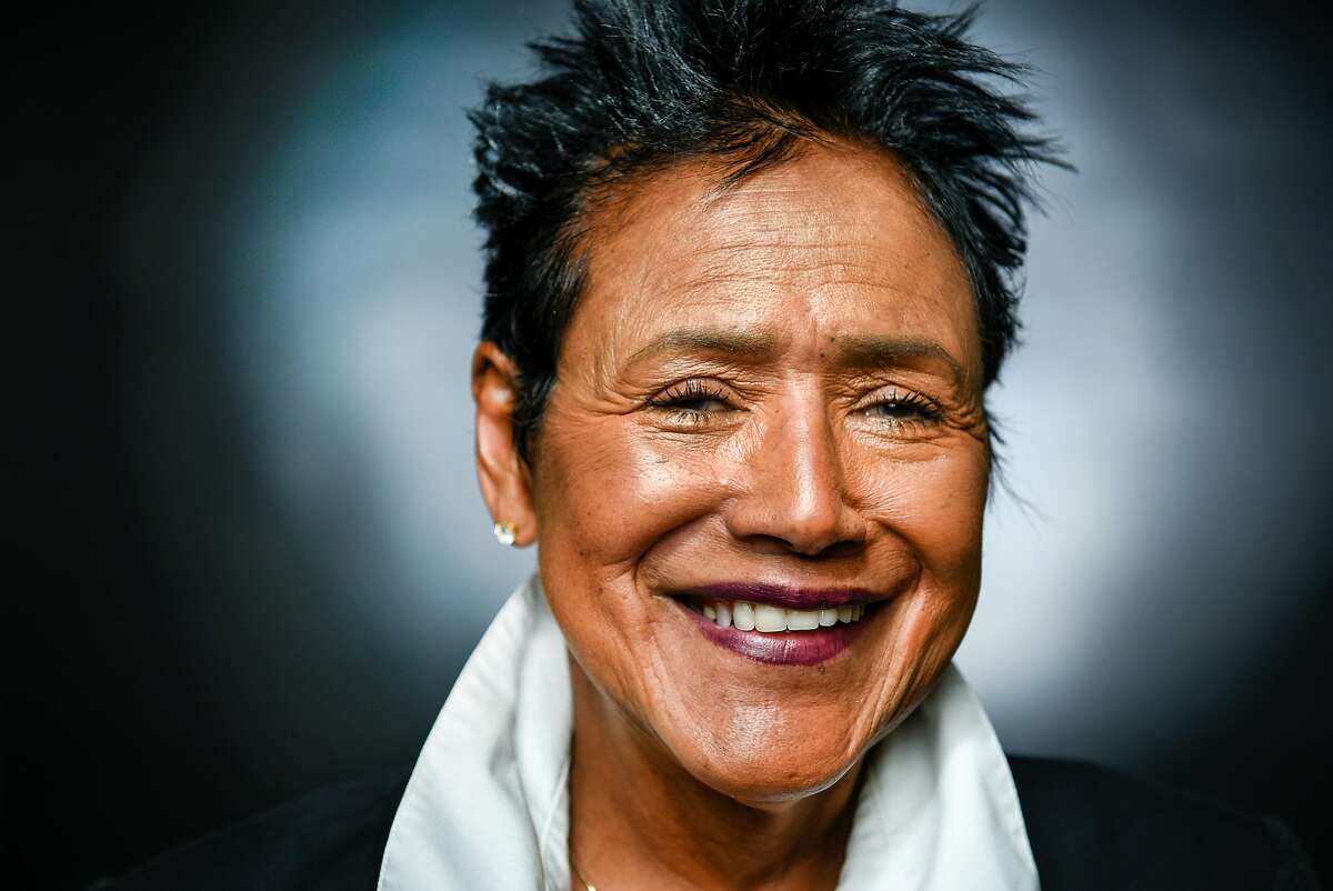 Former Black Panther Party chair Elaine Brown poses for a portrait at the Oakland Museum of California in Oakland, CA Friday, April 22, 2016.