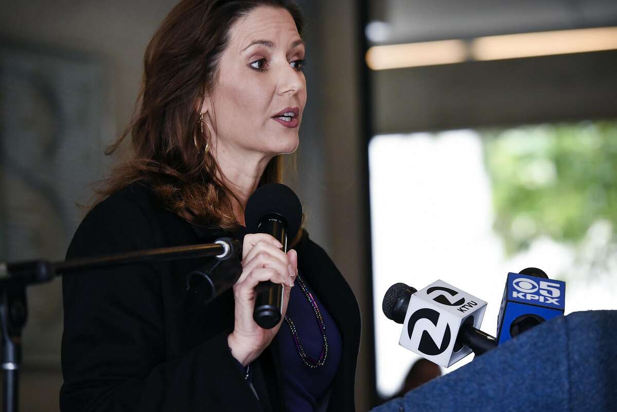Oakland mayor Libby Schaaf speaks during a press conference at the Oakland Museum of California announcing the 50th anniversary commemoration of the Black Panther Party that will include a show at the museum in October, in Oakland, CA Friday, April 22, 2016.