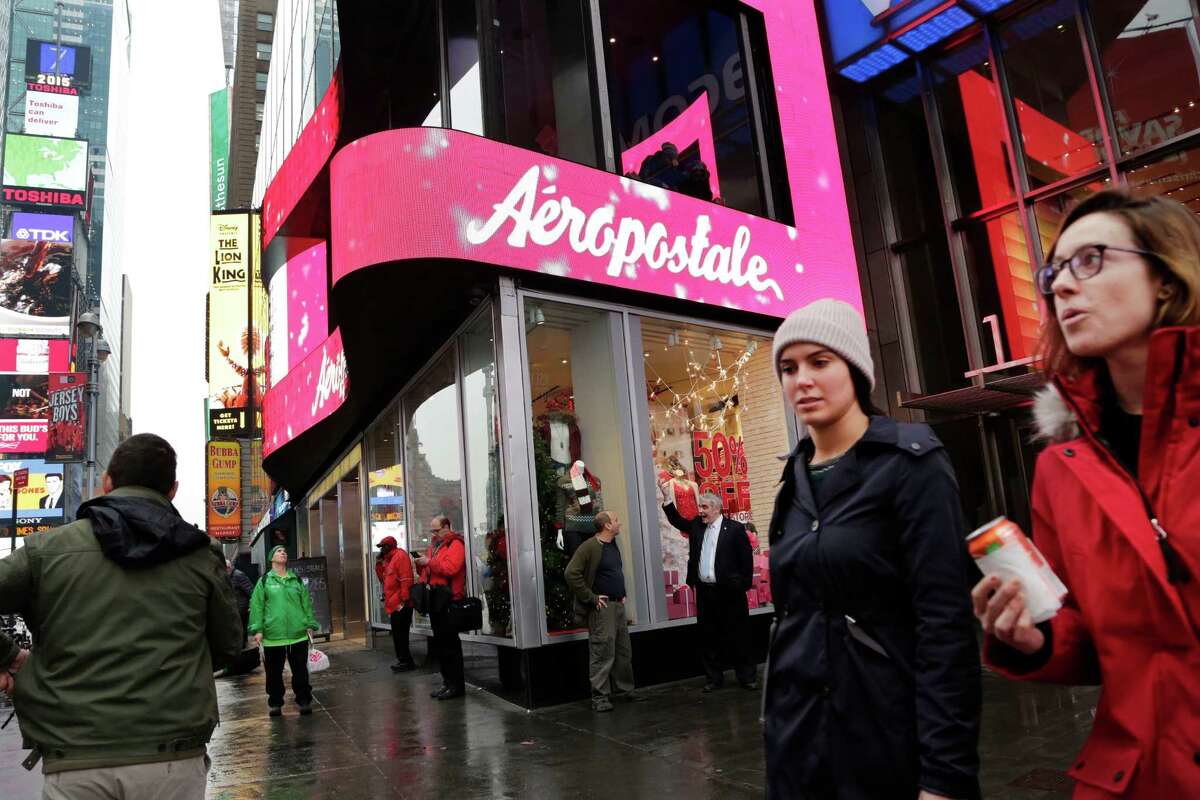 This Aeropostale clothing store is in New York's Times Square. Once worth almost $2.6 billion, Aeropostale's market capitalization by this week had fallen to around $14.4 million. ﻿