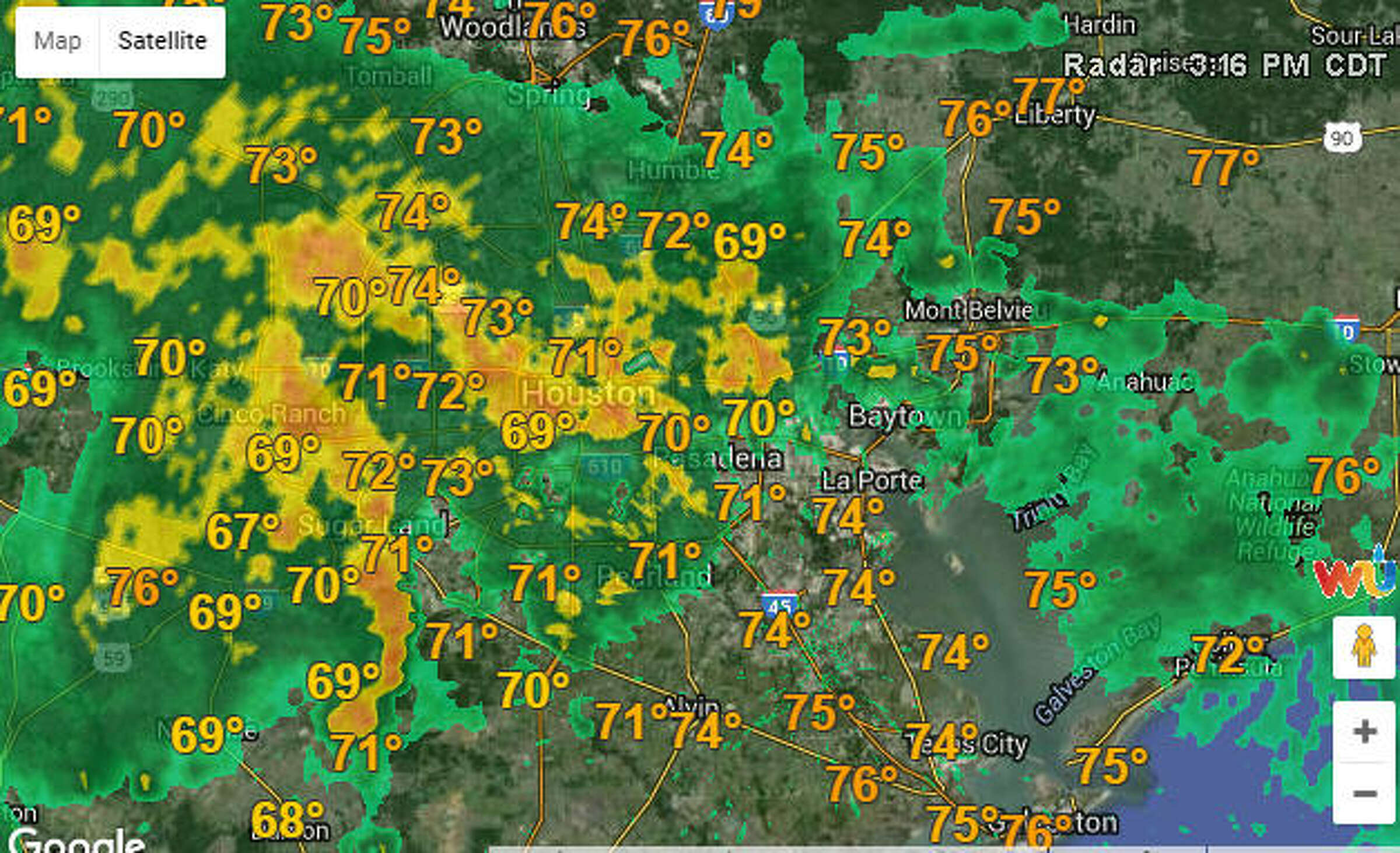 Tornado Warning Issued For Harris Galveston Counties