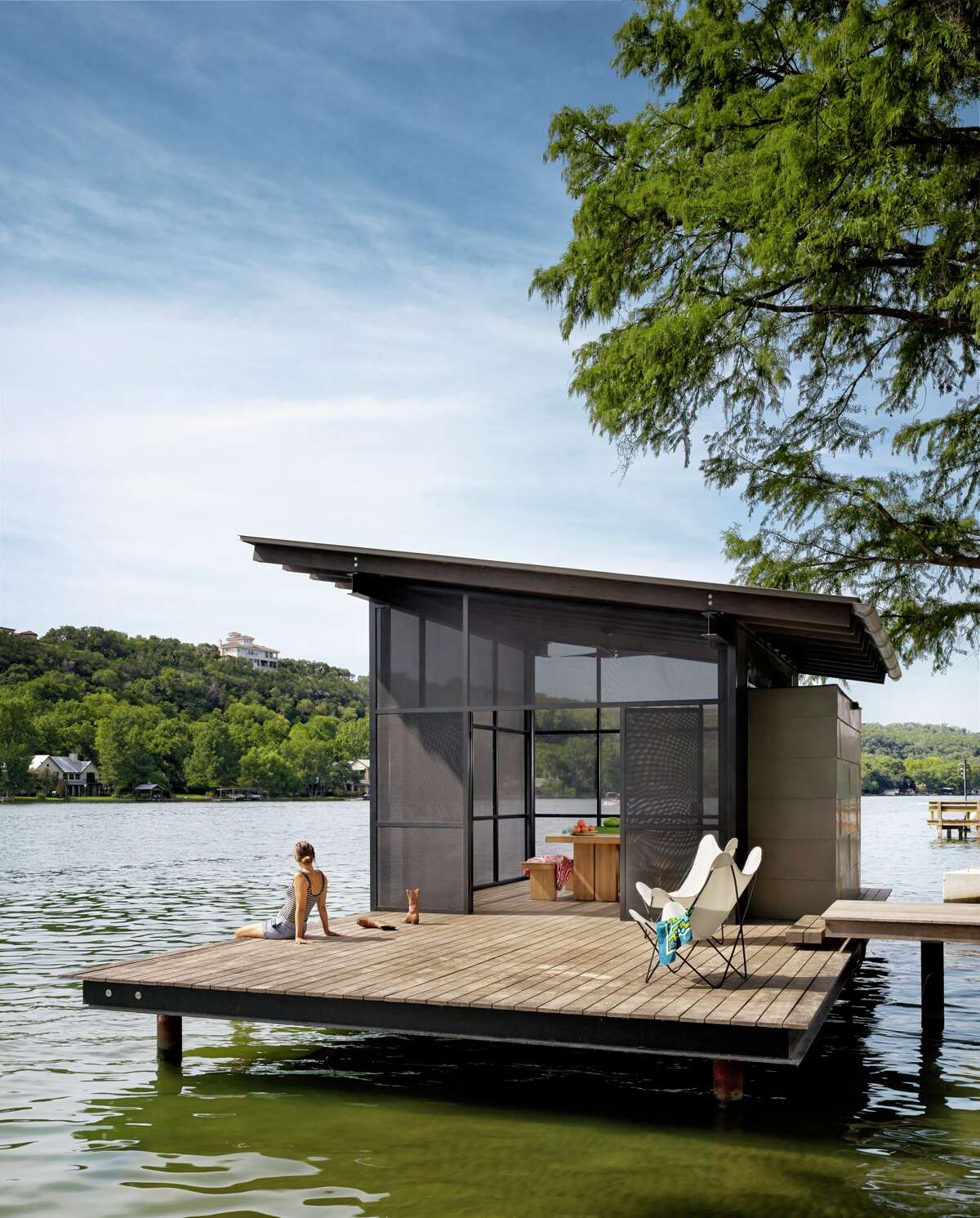 Architects at Lake|Flato of San Antonio were honored for their work on this stunning property in Austin called the Hog Pen Creek Retreat.