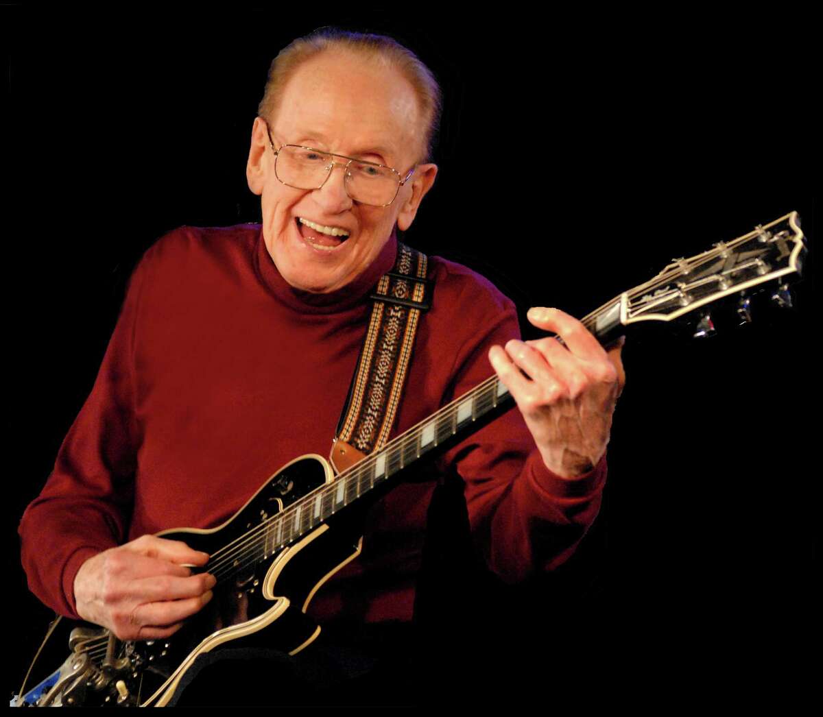 Photo of Les Paul in 2009. Photo from the Les Paul Foundation