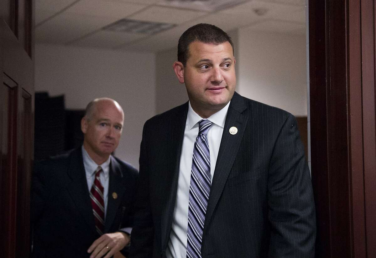 Rep. David Valadao, R-Calif., leaves the House Republican Conference meeting in the Capitol on Wednesday, Oct. 7, 2015. (Photo By Bill Clark/CQ Roll Call)