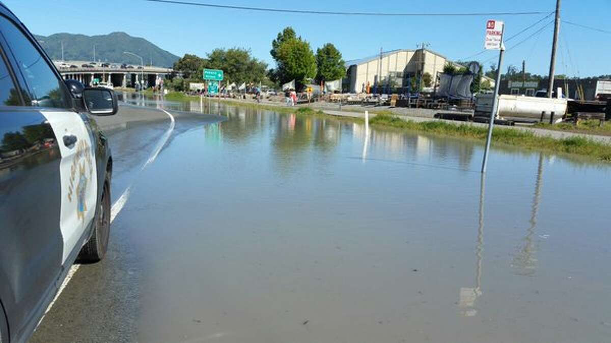 The Mill Valley exit from Highway 101 toward Stinson Beach was closed by a water main break.