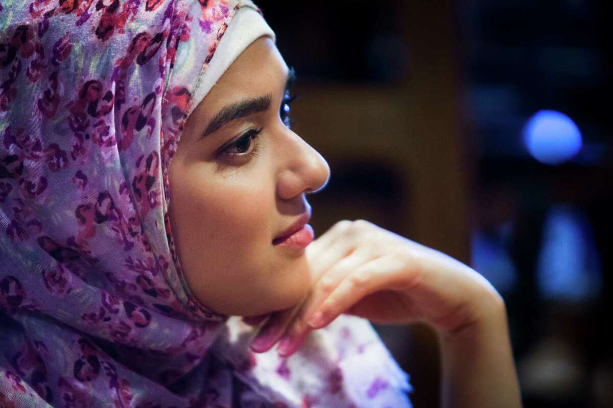 Safra Khan, 21, listens to her friends during a lunch meeting where Khan and several other women get together every Friday to talk about the challenges they face as Muslim women in Houston. Friday, April 15, 2016, in Houston. ( Marie D. De Jesus / Houston Chronicle )