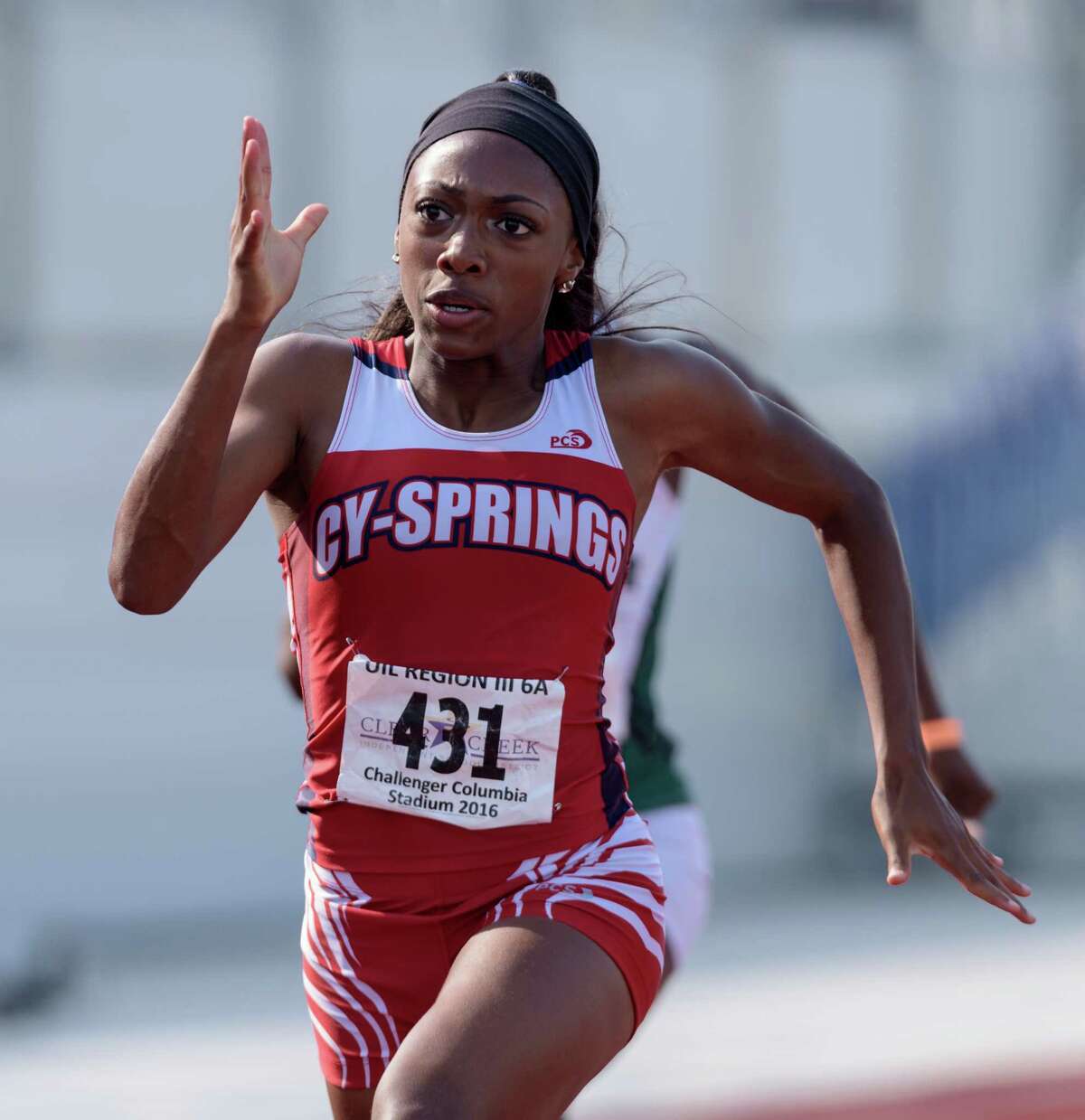 Sierra Smith of Cy-Fairs High School won the 200 Meter Dash at the 6A Region III Championships on Saturday, April 30, 2016 at the Challenger Columbia Stadium.