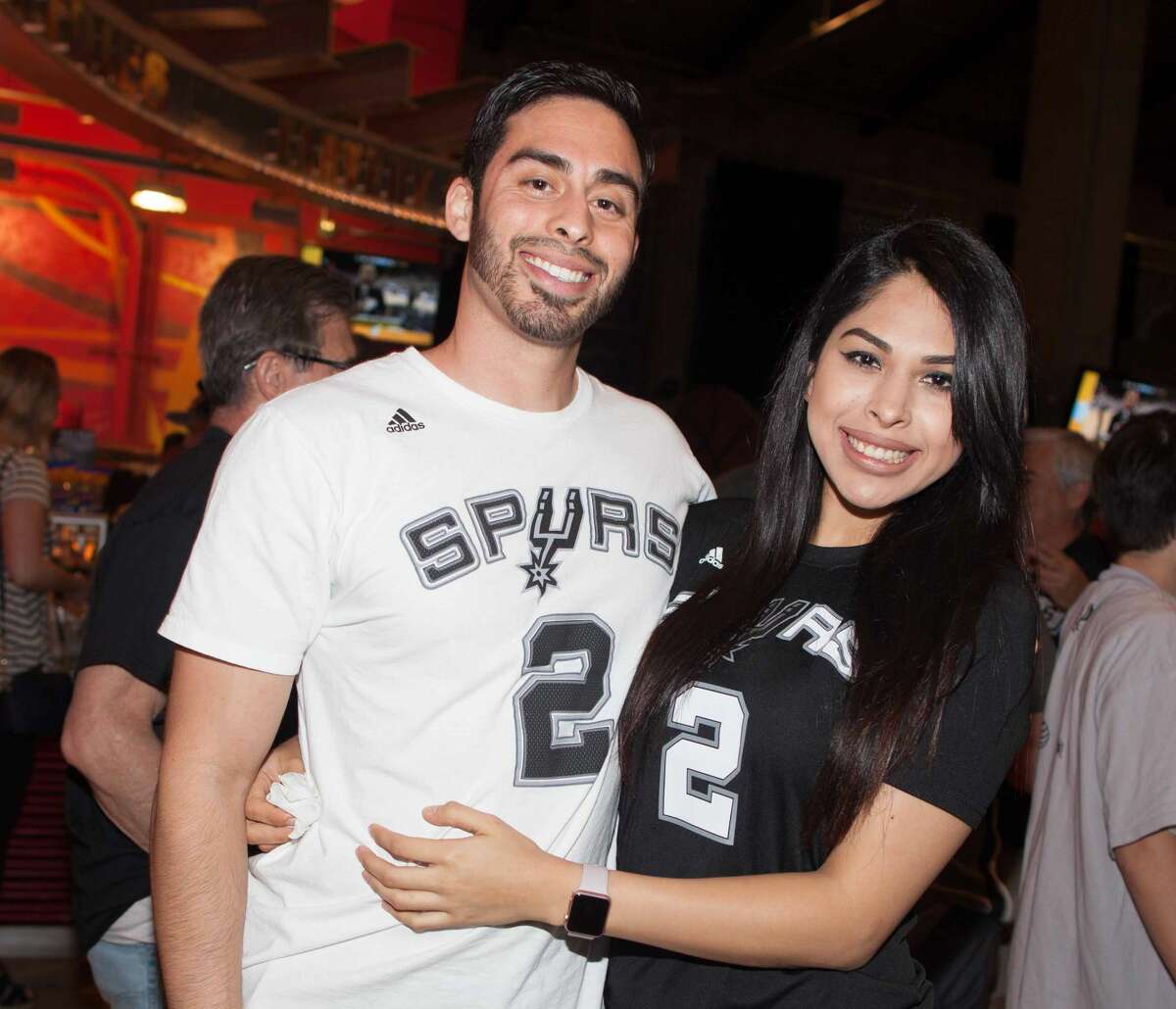 Spurs fans enjoyed an epic Game 1 win against the Oklahoma City Thunder Saturday night, April 30, 2016, at the AT&T Center. Here is a look at how everyone celebrated the boys in Black and Silver.
