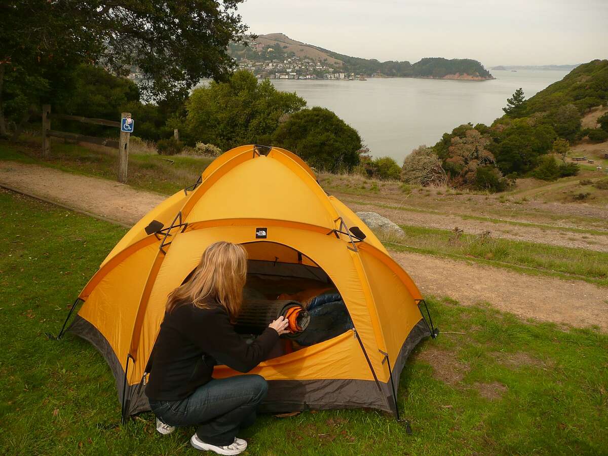 The wheelchair-accessible campsite has views toward Tiburon and the East Bay.