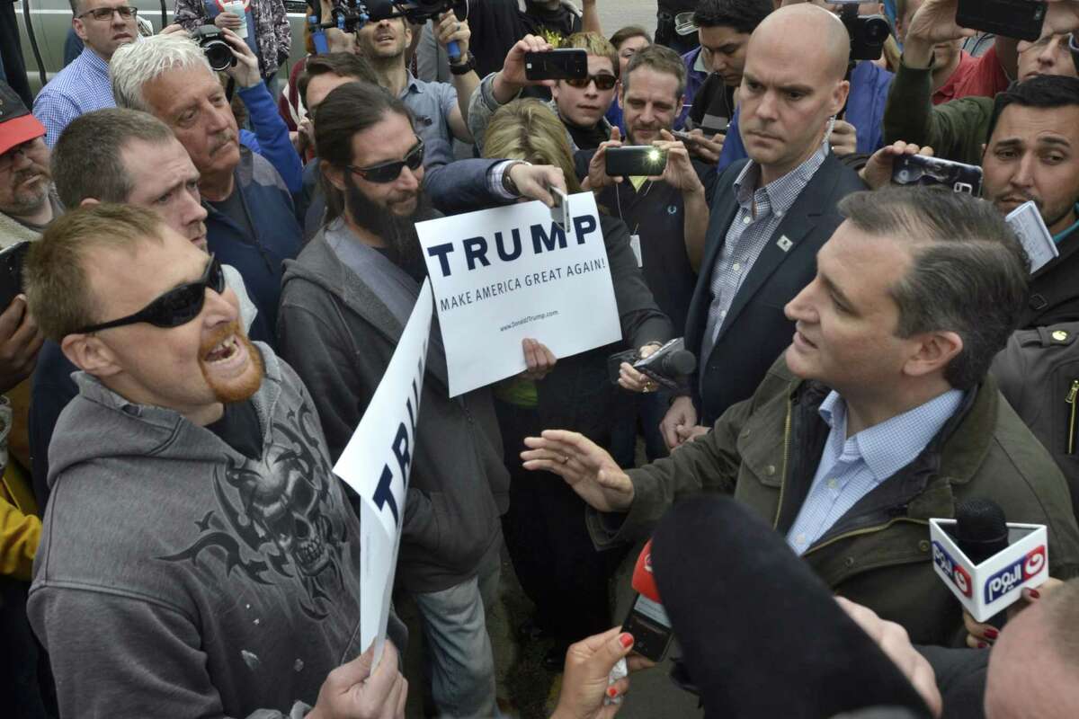 Take a look back at past third party candidates who have shaken up the presidential race.  Republican presidential candidate Ted Cruz, right, exchanges words with Donald Trump supporters during a campaign visit to Marion, Ind., on Monday, May 2, 2016. (Jeff Morehead/Chronicle-Tribune via AP)