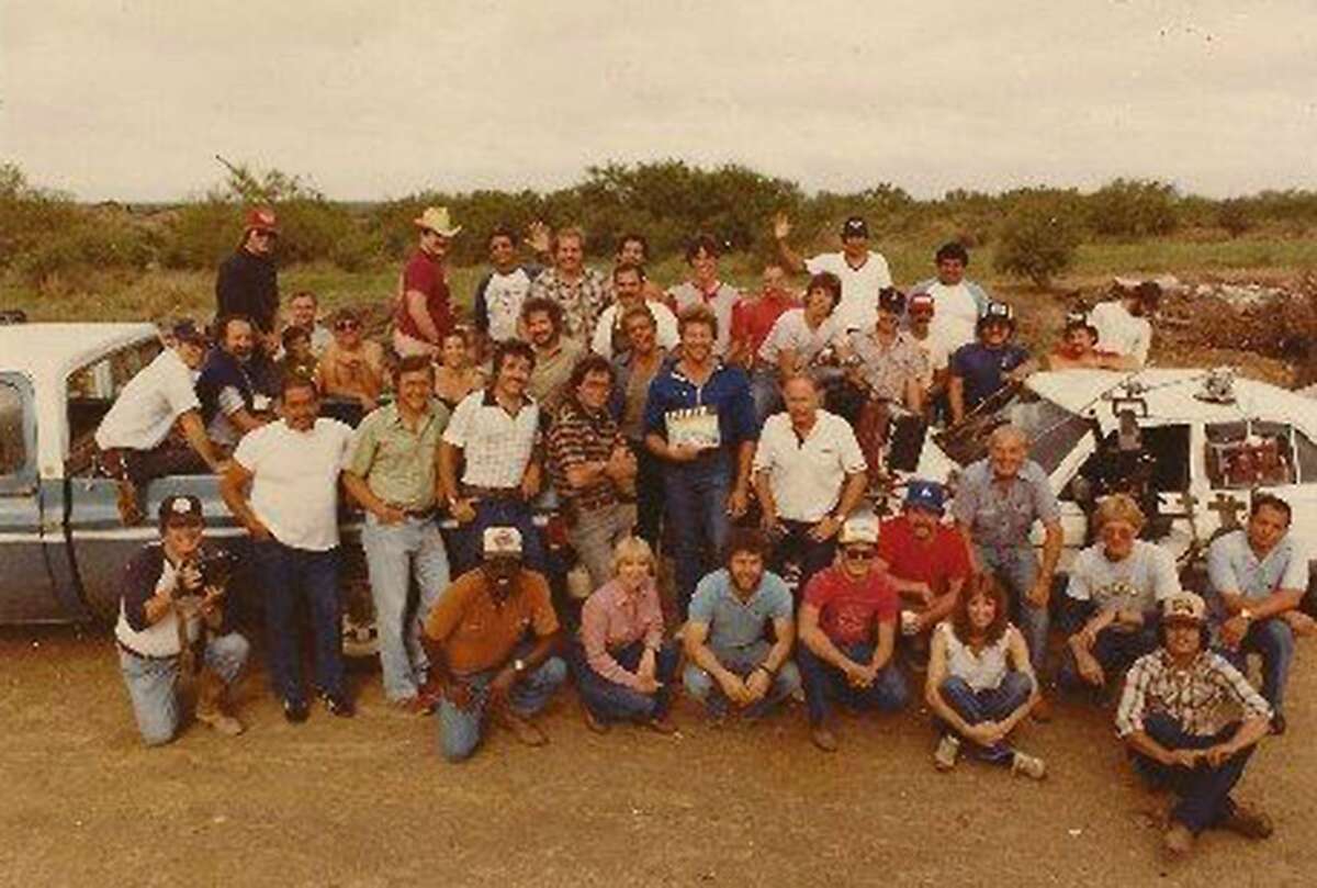 The production team of the movie "Eddie Macon's Run", filmed in Laredo in 1982.