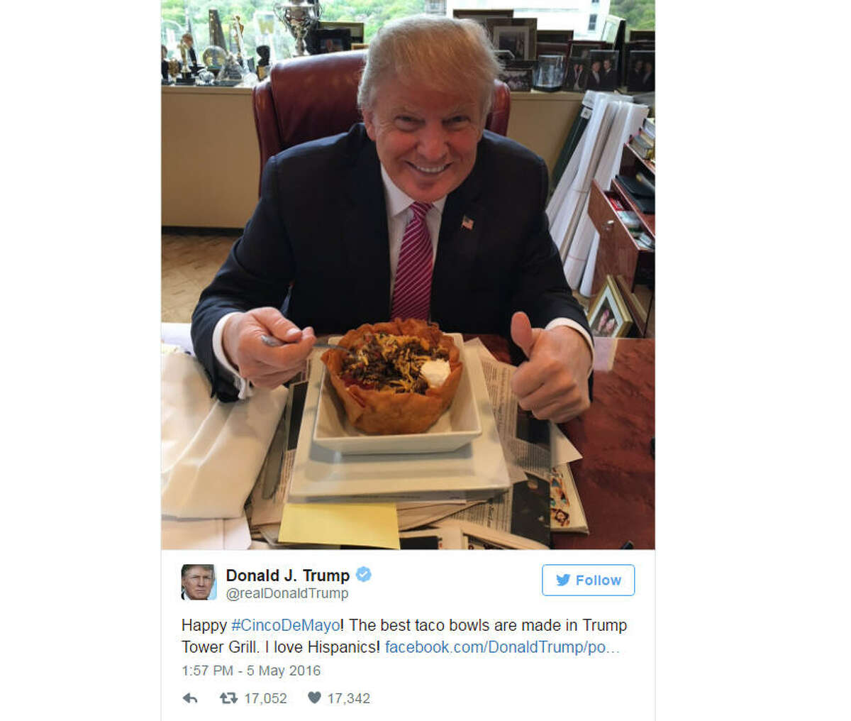 Donald Trump's Cinco de Mayo taco tweet has us asking a lot of questions