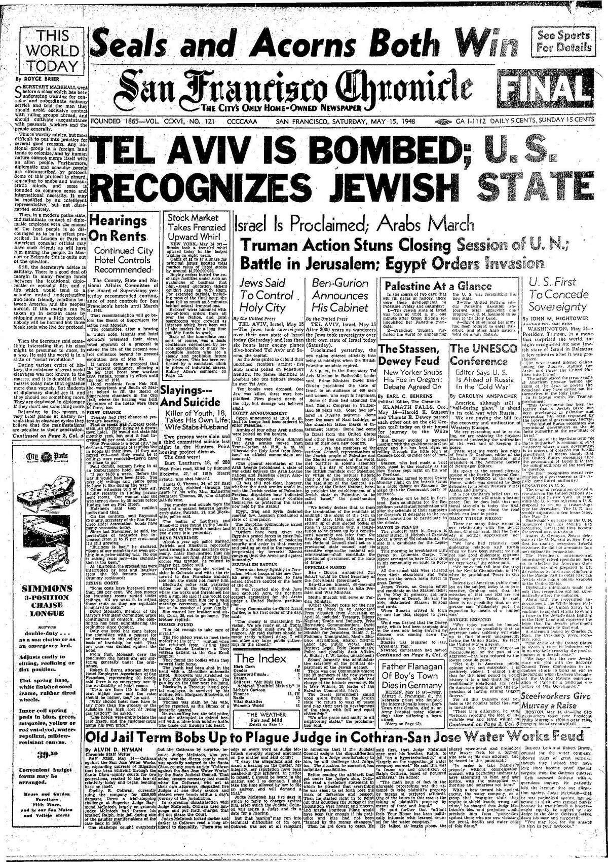 Chronicle Covers: The Day Israel Grasped Its Sovereignty