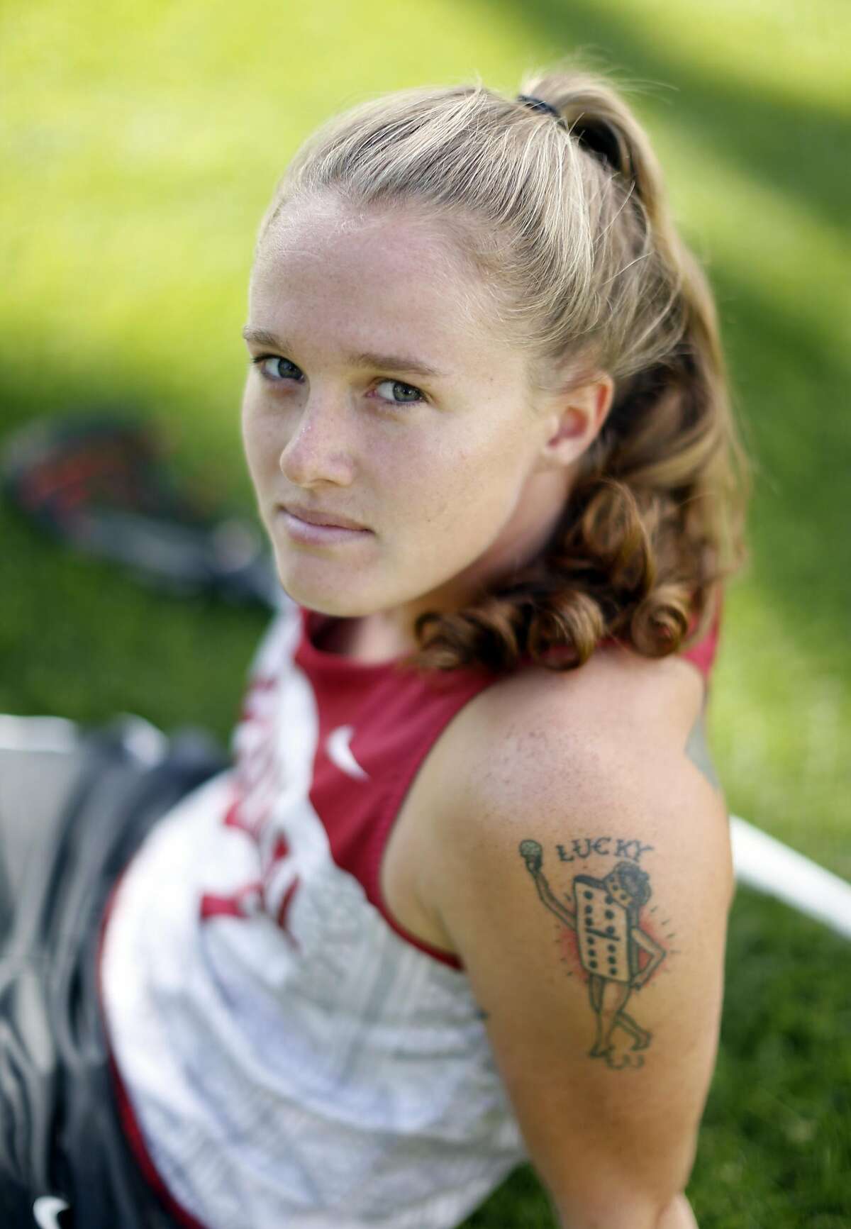 Stanford Lacrosse's Anna Salemo before practice in Stanford, Calif., on Thursday, May 5, 2016.