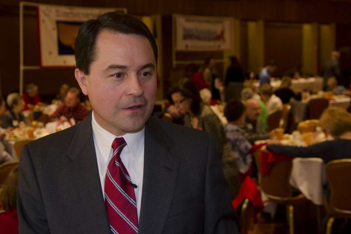 (File Photo) Todd Staples, running for agricultural commissioner and lieutenant governor in 2014, speaks to the Midland County Republcan Women luncheon Wednesday. Photo by Tim Fischer/Midland Reporter-Telegram