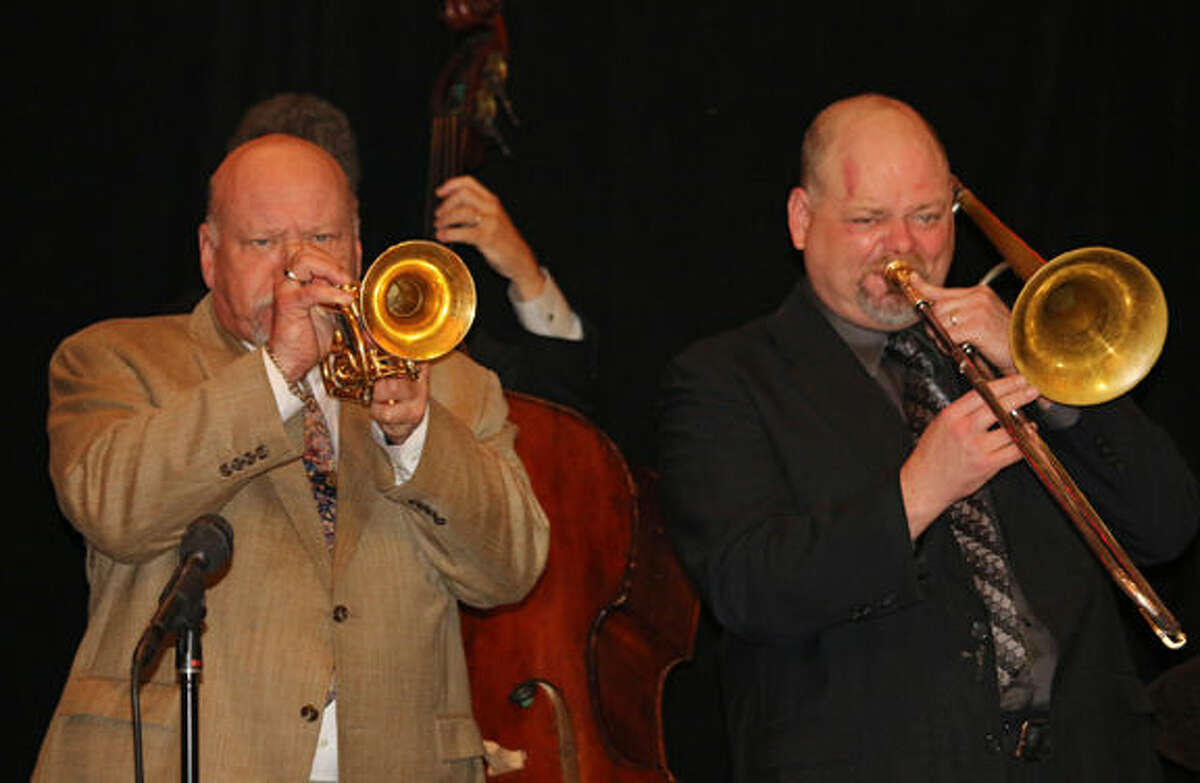Cornetist Warren Vache and trombonist John Allred perform at the 2014 Jazz Party. Photo provided by West Texas Jazz Society