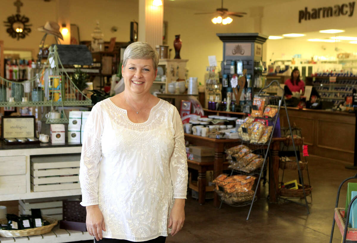 Donelle Slentz owns Graham Pharmacy, a full-service, family-owned and operated independent pharmacy with a lunch counter and gift store. James Durbin/Reporter-Telegram