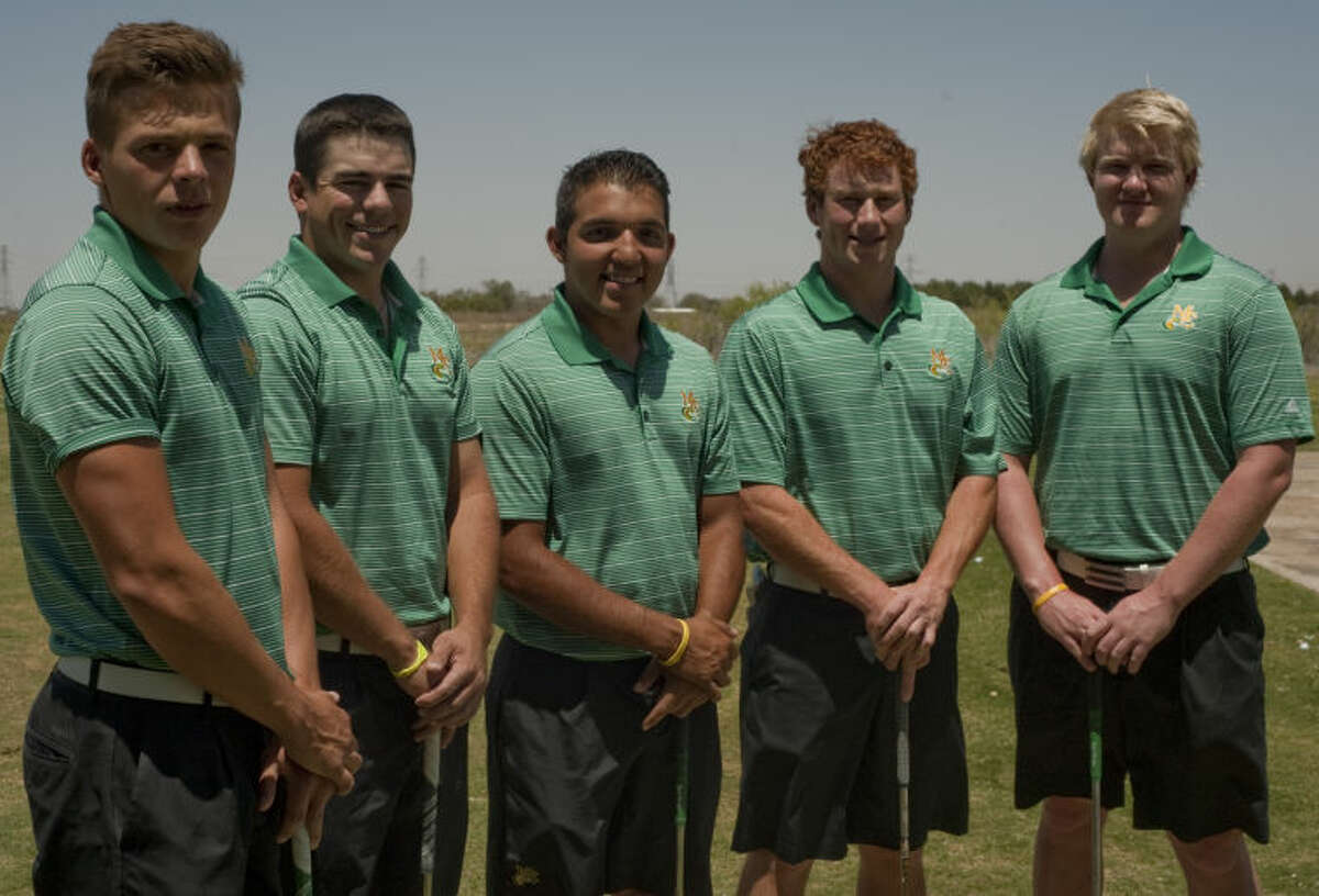 Midland College golf team, David Wicks, Ryder Skillern, Russell Lara, Trace Morrow and Oswin Schlenkrich. Tim Fischer\Reporter-Telegram