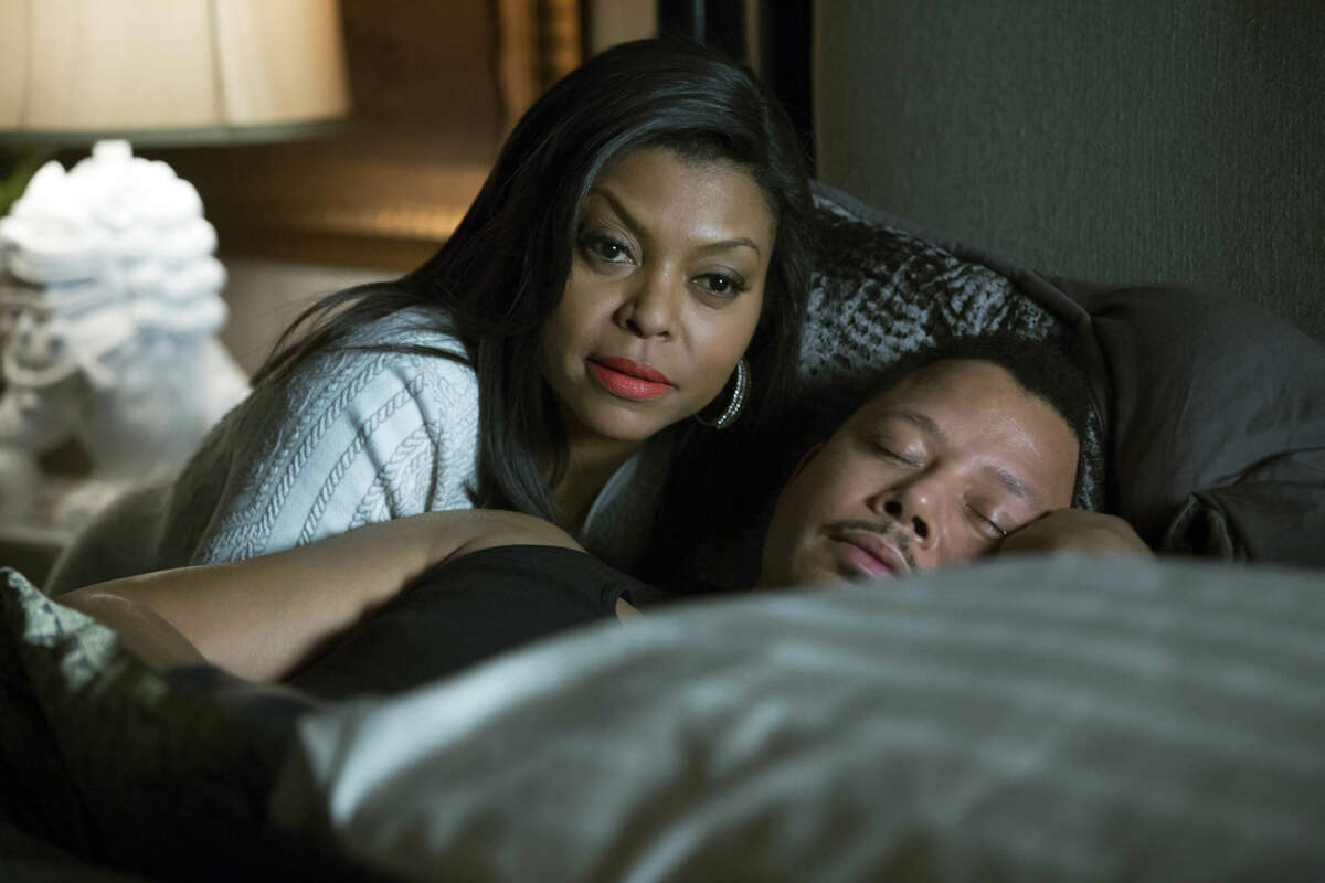This photo provided by Fox shows,Taraji P. Henson, left, as Cookie, and Terrence Howard, right, as Lucious, in the special two-hour “Die But Once/Who I Am” season finale episode of "Empire." In Thursday's announcement, Henson received a 2015 Emmy nomination for best actress in a drama series. 