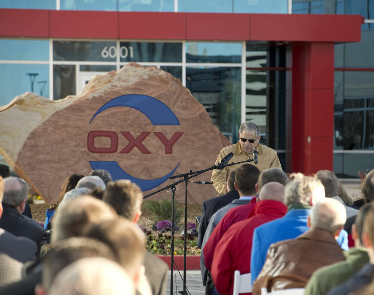 Stephen Chazen, chief executive officer Oxy, speaks Friday 12-18-2015 at the opening of the new Occidental Petroleum Corporation Midland office complex. Tim Fischer\Reporter-Telegram