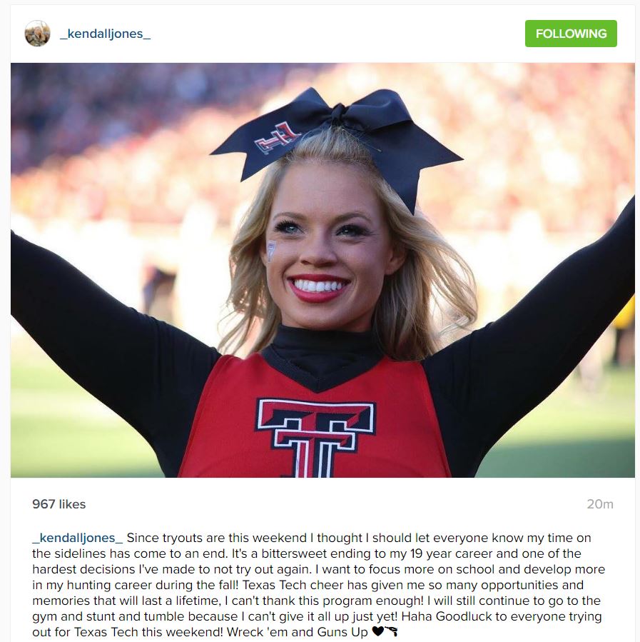 Huntress Kendall Jones announces retirement from Texas Tech ...