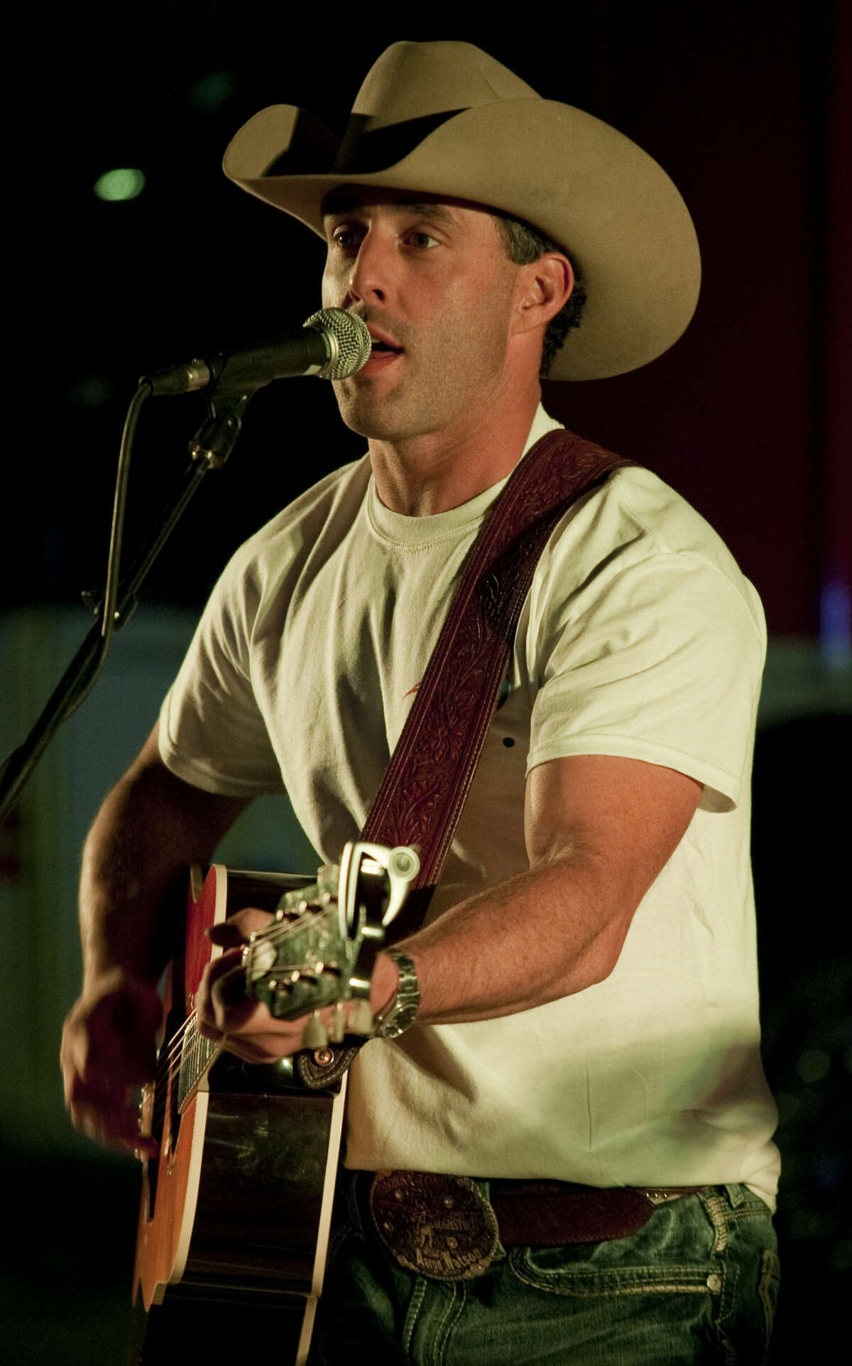 File photo: Aaron Watson will perform at the Horseshoe Arena on Saturday.   Aaron Watson performs Tuesday evening outside the Petroleum Museum during a campaign stop for George P. Buh running for Texas Land Commissioner. Tim Fischer\Reporter-Telegram