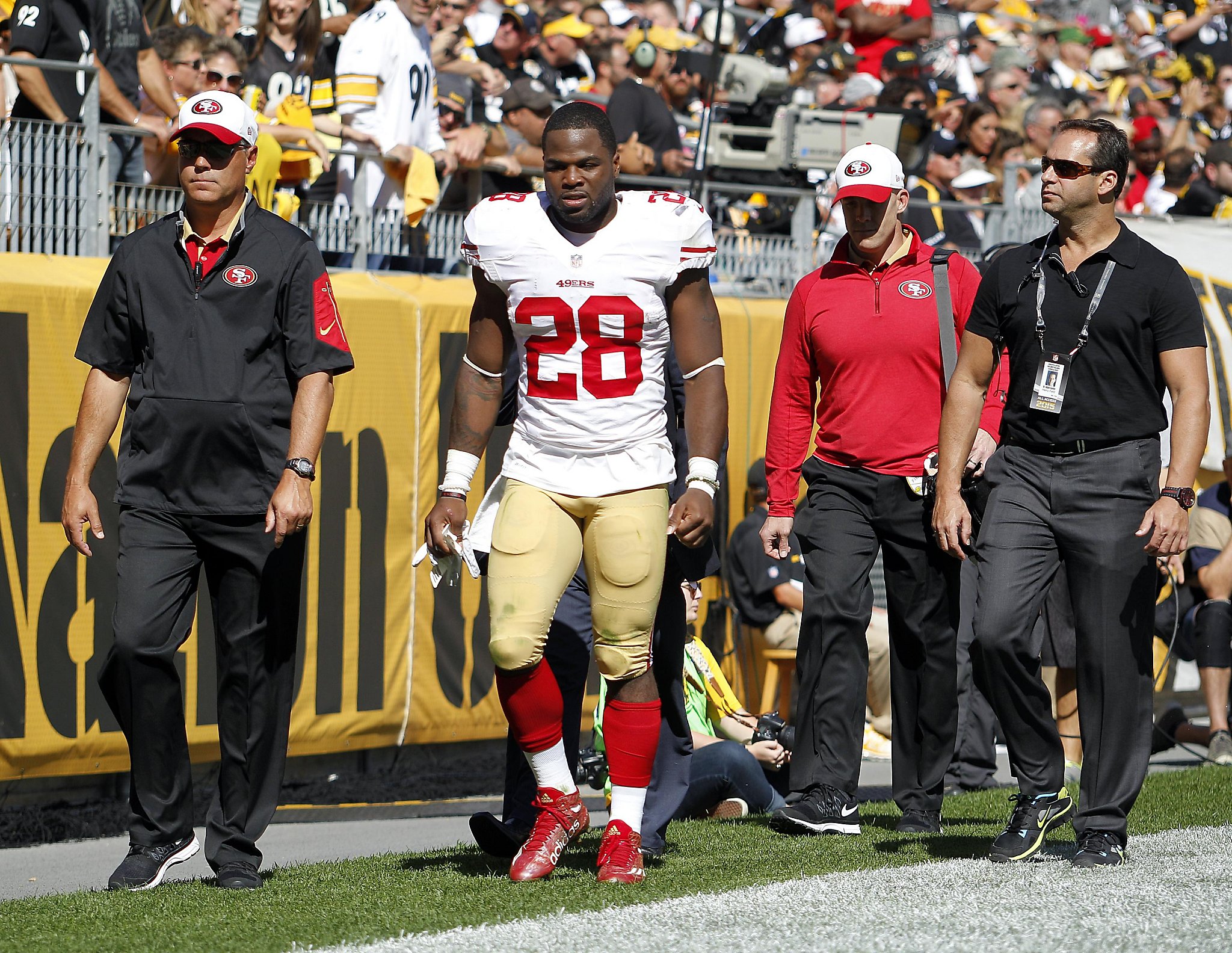 2015 San Francisco 49ers Carlos Hyde #28 Game Issued Black Jersey Color  Rush 1