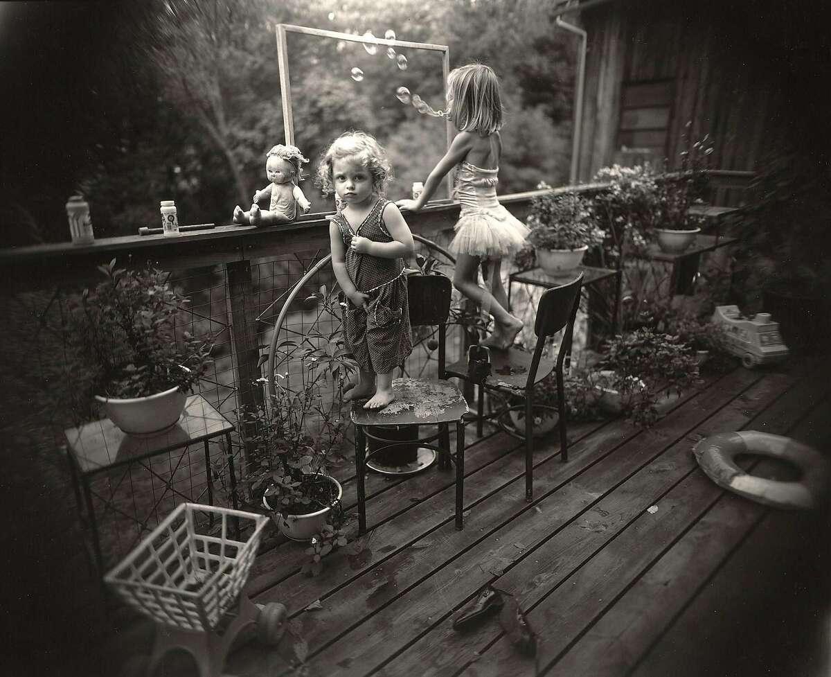 "Blowing Bubbles," 1987. From Sally Mann's "Immediate Family" series. Gelatin silver enlargement print. On view at Jenkins Johnson Gallery.