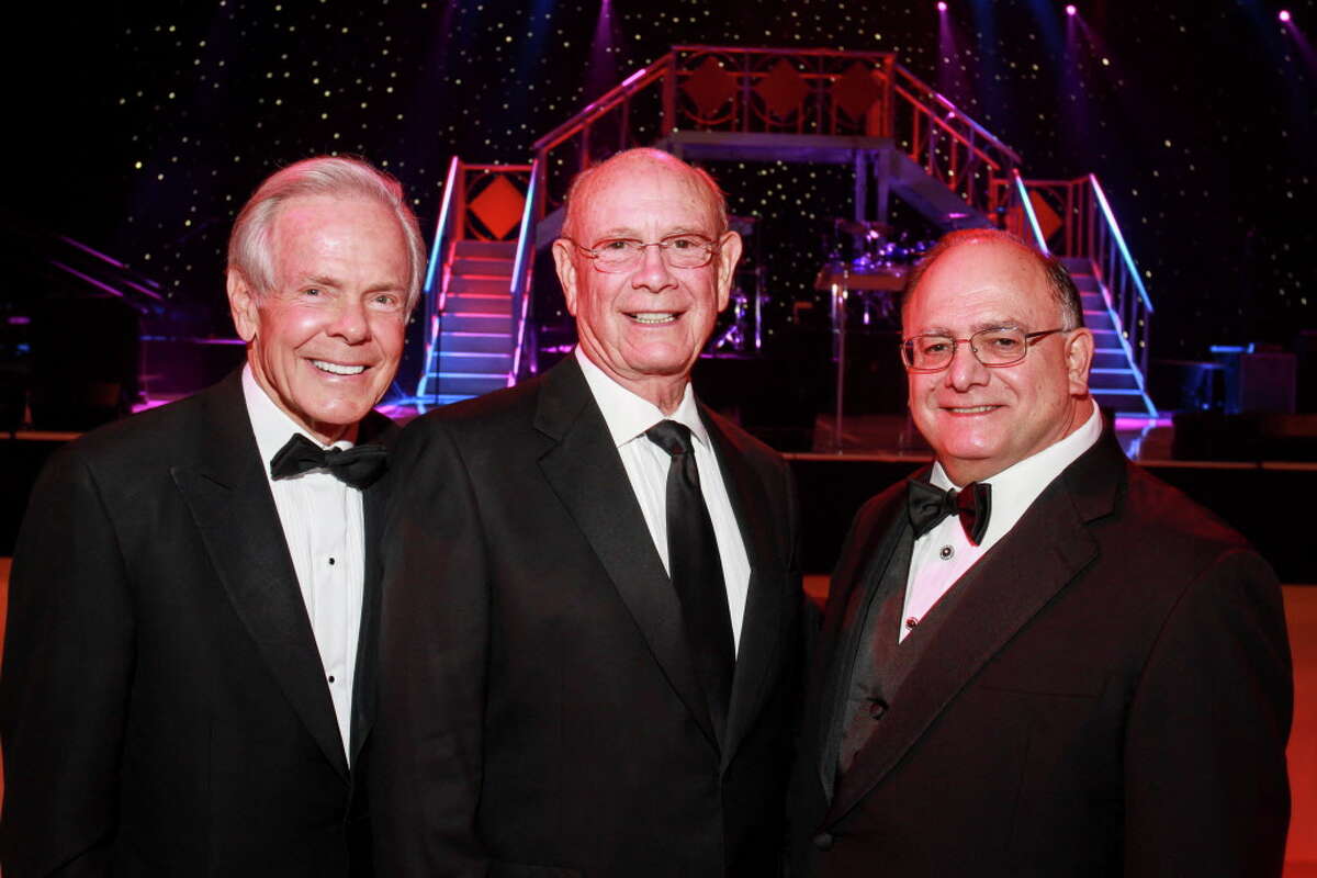 Honorary chairs Jim Smith, from left, Walter Johnson and Clarence Cazalot at the Memorial Hermann "Circle of Life" gala. (For the Chronicle/Gary Fountain, May 7, 2016)