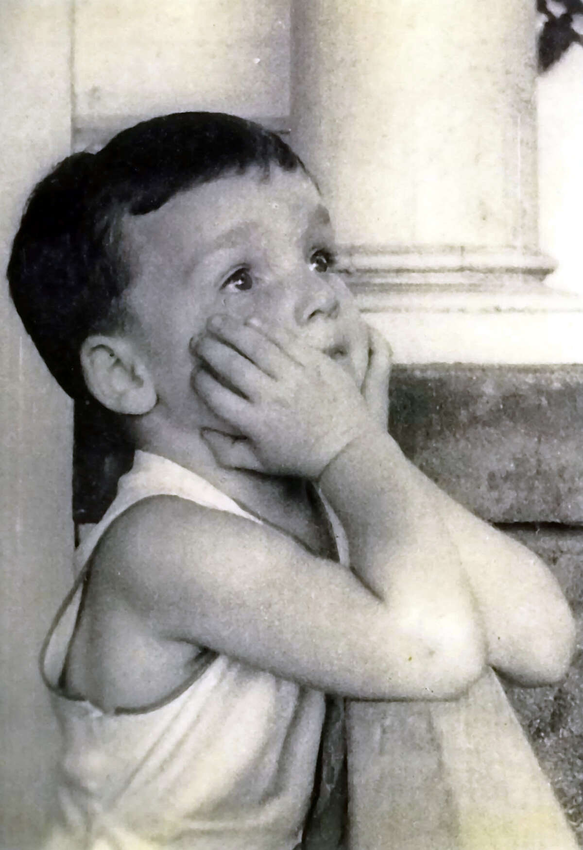Bradshaw as a child in the 1930s. He acknowledged being born into a troubled family.